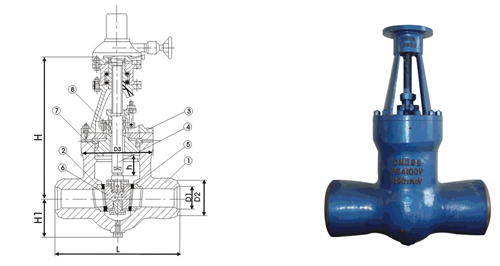 对焊闸阀 对焊高压闸阀,Z61Y对焊高压闸阀,高压闸阀,对焊闸阀